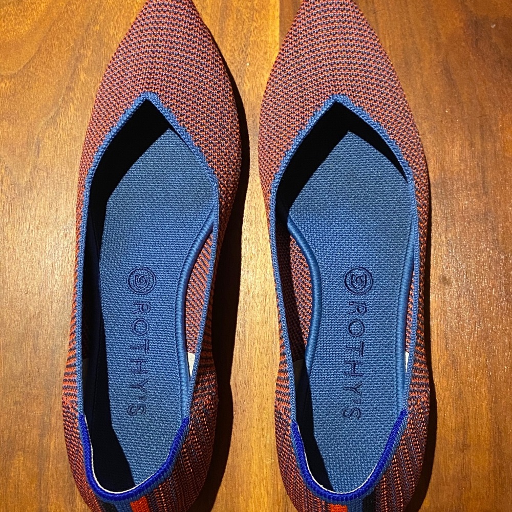 Rothy’s Points, Size 11, Tangerine Triple Stitch